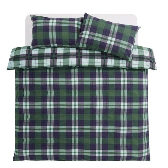 Sainsbury's Home Country Check Bedding Set - Green - gallery image 2