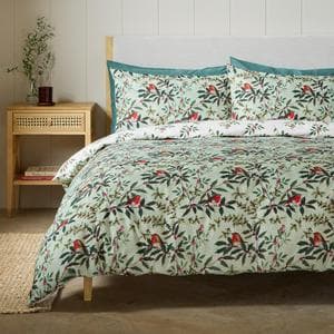 Sainsbury's Home Country Robin Foliage Bedding Set - Green - Single