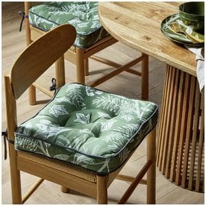Habitat Floral Seat Cushion - Green