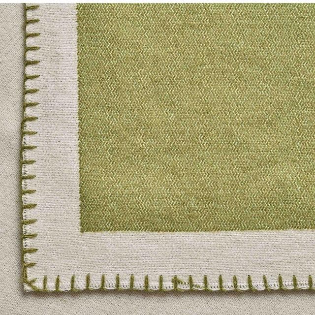 Habitat Blanket Stitch Throw - Green - 125x150 - gallery image 3