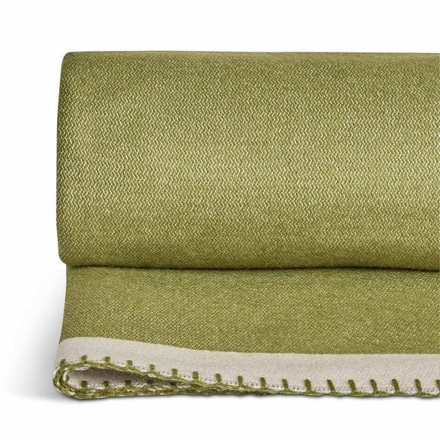 Habitat Blanket Stitch Throw - Green - 125x150 - gallery image 4