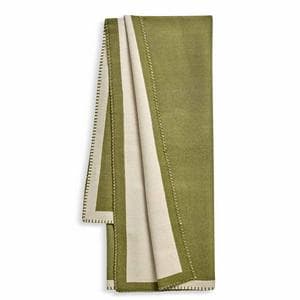 Habitat Blanket Stitch Throw - Green - 125x150