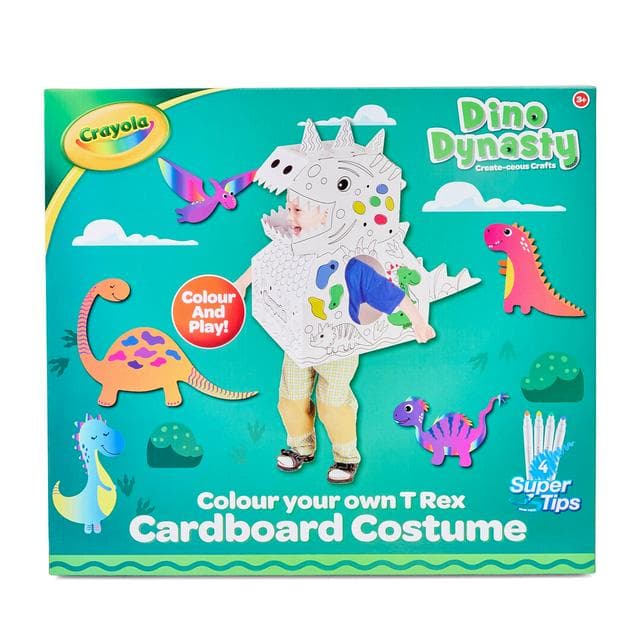 Crayola Dino/Unicorn Colour Your Own T Rex Cardboard Costume - gallery image 1