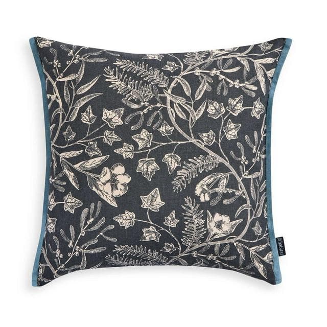 Habitat Mono Printed Winter Floral Cushion - 43x43 - gallery image 1