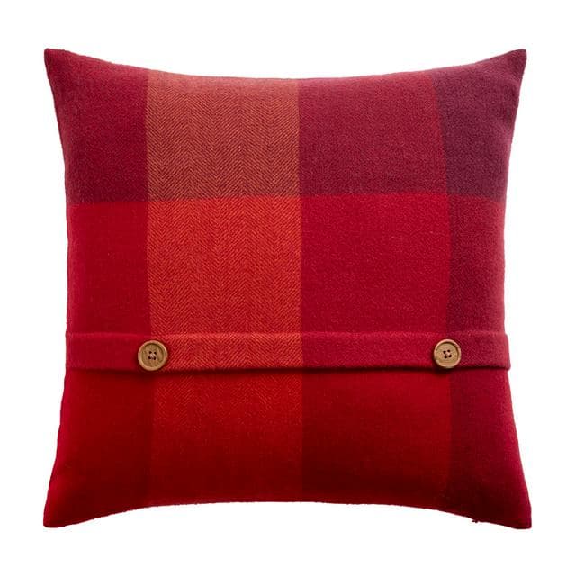 Sainsbury's Home Herringbone Check Cushion - Red - 43x43 - gallery image 1