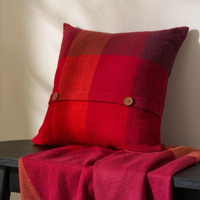 Sainsbury's Home Herringbone Check Cushion - Red - 43x43 - gallery image 2