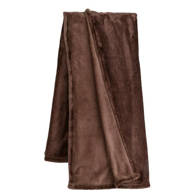 Sainsbury's Home Fleece Throw - Coffee - 125x150 - gallery image 1
