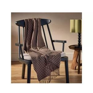 Habitat Houndstooth Throw - Brown & Black - 125x150