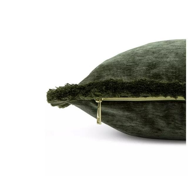 Habitat Fringled Chenille Cushion - Green - 43x43 - gallery image 3