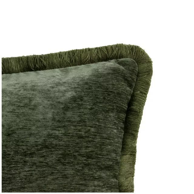 Habitat Fringled Chenille Cushion - Green - 43x43 - gallery image 4