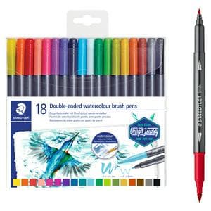 Staedtler Pack of 18 Watercolour Double Ended Brush Pens