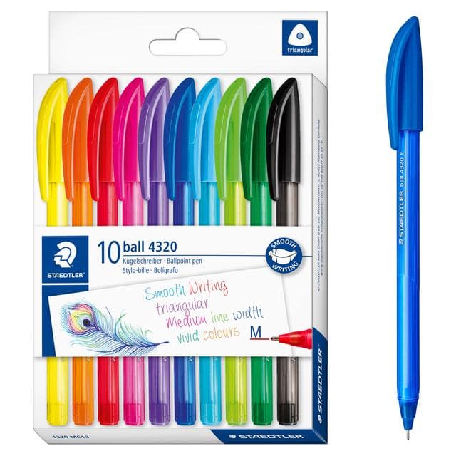 Staedtler Pack of 10 Rainbow Ballpoint Pens - gallery image 2