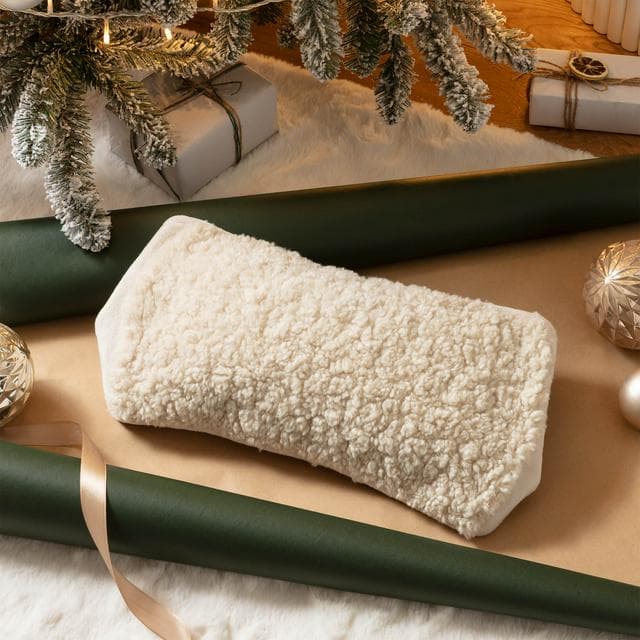 Habitat 1L Hot Water Bottle with Cream Fabric Cover - gallery image 1