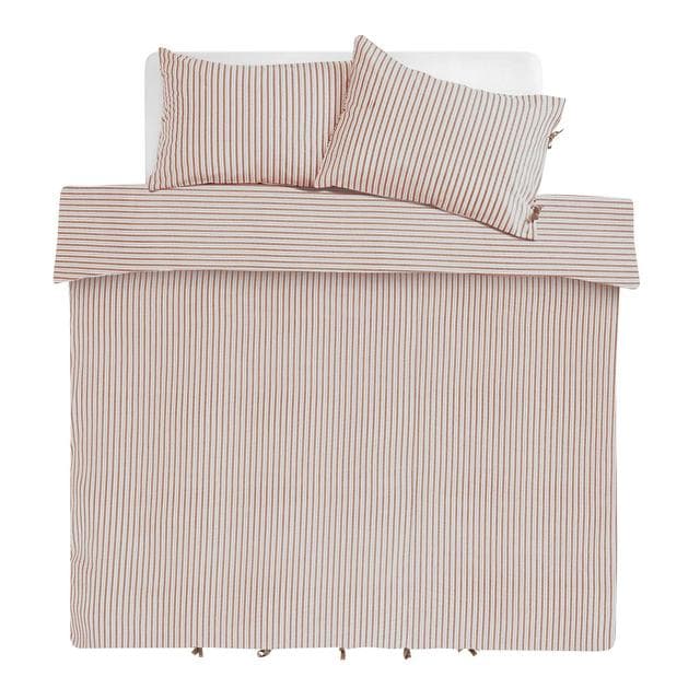 Habitat Timeless Textured Stripe with Ties Rust Bedding Set - gallery image 2