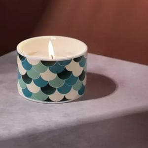 Wax Lyrical Fired Earth Ceramic Candle - Green Tea & Bergamot