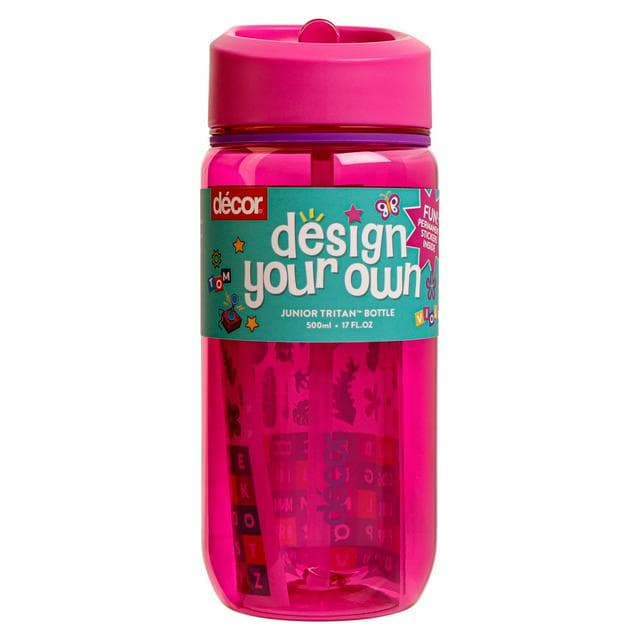 Decor Pink Personalised Kids Bottle - 500ml - gallery image 1