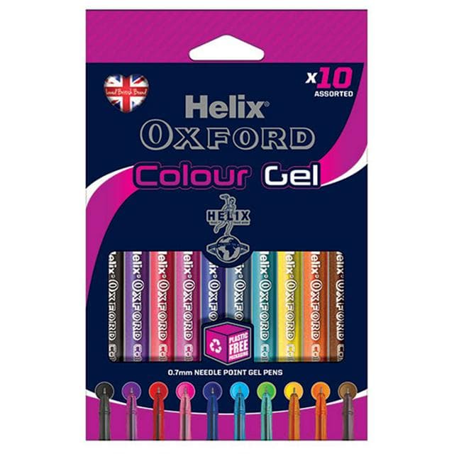 Helix Oxford Pack of 10 Needle Point Gel Pen - Multicoloured - gallery image 1