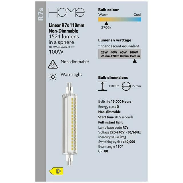 Sainsbury's Home Linear Bulb R7 - 118mm - gallery image 4