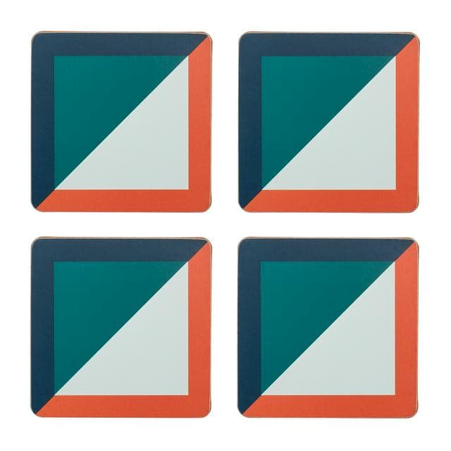 Habitat Pack of 4 Geo Cube Corkback Coasters - gallery image 1