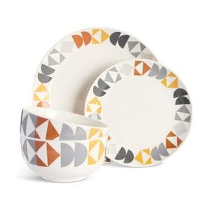 Sainsbury's Home Pack of 12 Geo Decal Dinner Set