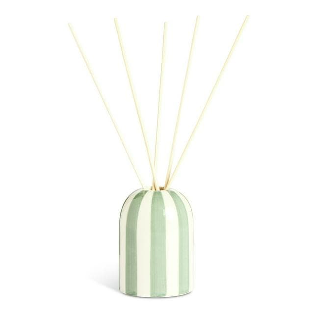 Habitat Stripe Bergamot & Ginger Ceramic Large Diffuser - Green - gallery image 1