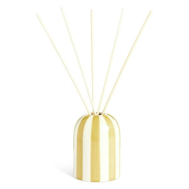 Habitat Stripe Wild Basil & Lemon Ceramic Large Diffuser - Mustard - gallery image 1