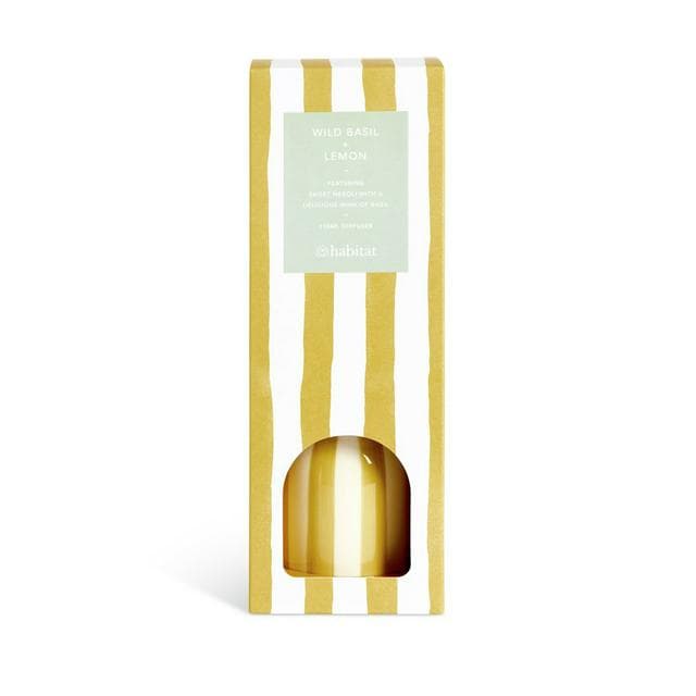 Habitat Stripe Wild Basil & Lemon Ceramic Large Diffuser - Mustard - gallery image 2