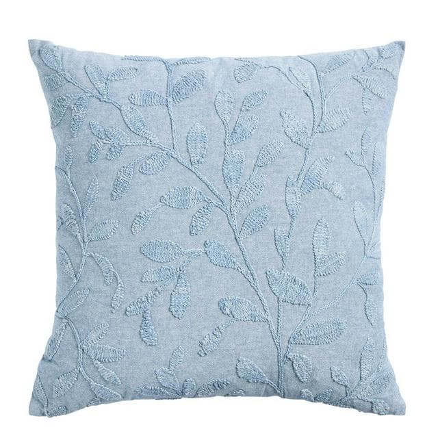 Sainsbury's Home Washed Embroidery Cushion - Blue - 50x50 - gallery image 1