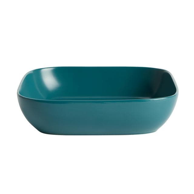 Habitat Matte Square Pasta Bowl - Teal - gallery image 1