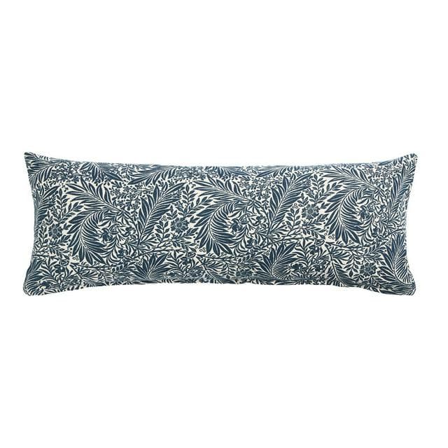 Sainsbury's Home Lino Floral Lumbar Cushion - Navy - 30x80 - gallery image 2