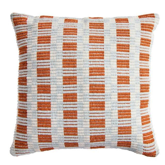 Habitat Mid Century Woven Cushion - 43x43 - Blue & Rust - gallery image 1