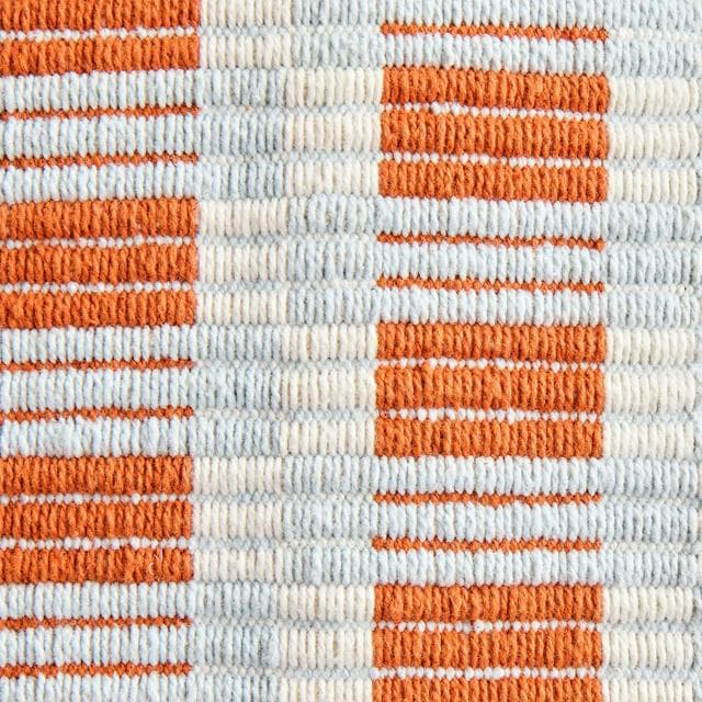 Habitat Mid Century Woven Cushion - 43x43 - Blue & Rust - gallery image 2
