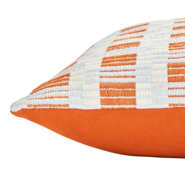 Habitat Mid Century Woven Cushion - 43x43 - Blue & Rust - gallery image 4