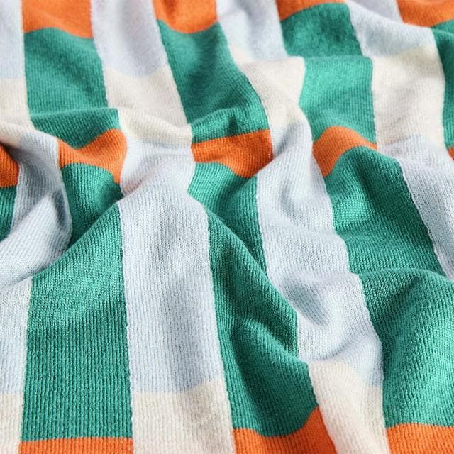 Habitat Mid Century Knitted Throw - Blue & Rust - 125x150 - gallery image 3