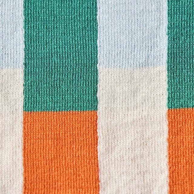 Habitat Mid Century Knitted Throw - Blue & Rust - 125x150 - gallery image 5