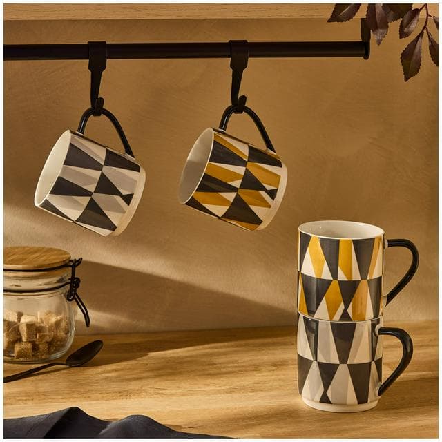 Sainsbury's Home Stacking Geo Triangles Mug Assortment - gallery image 5