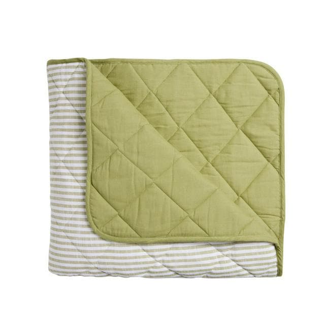 Habitat Yarn Dye Striped Bedding Set  - Olive Green - gallery image 2