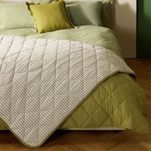 Habitat Yarn Dye Striped Bedding Set  - Olive Green