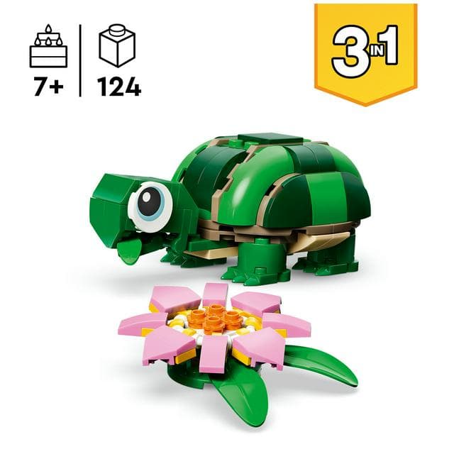LEGO Creator 3 in 1 Turtle With a Water Lily Flower 31377 - gallery image 2