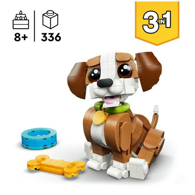 LEGO Creator 3 in 1 Cute Animals Playful Puppy Dog Building Toy 31382 - gallery image 2