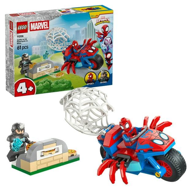 LEGO Marvel Spidey on his Motorcycle vs. Rhino Building Toy 11206 - gallery image 1