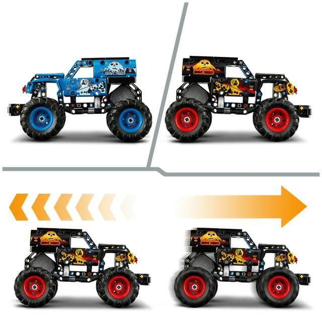 LEGO Technic Monster Jam Grave Digger Fire & Ice Truck Toy 42219 - gallery image 4