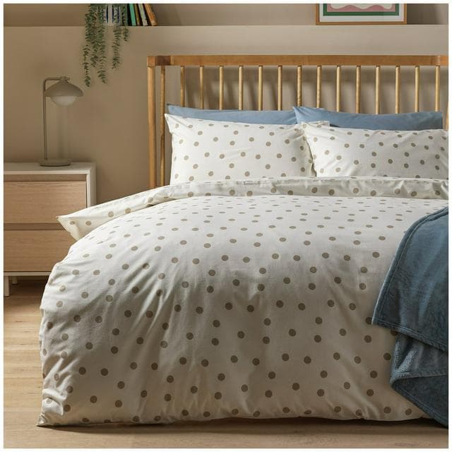 Habitat Monochrome Natural Spot Bedset - Single - gallery image 1