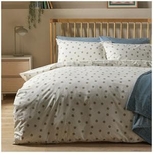 Habitat Monochrome Natural Spot Bedset - Double