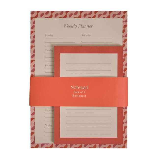 Sainsbury's Home Retro Weekly Planner & Notepad - gallery image 1