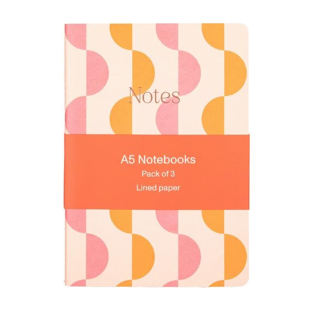 Sainsbury's Home Pack of 3 Retro A5 Notebooks - gallery image 2