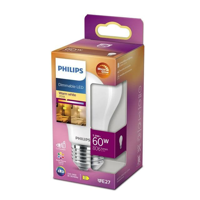 Philips LED E27 Warm Glow Dimmable Filament Light Bulb - 60w - gallery image 2