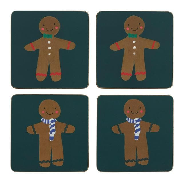 Sainsbury's Home Pack of 4 Novelty Gingerbread Coasters - gallery image 1
