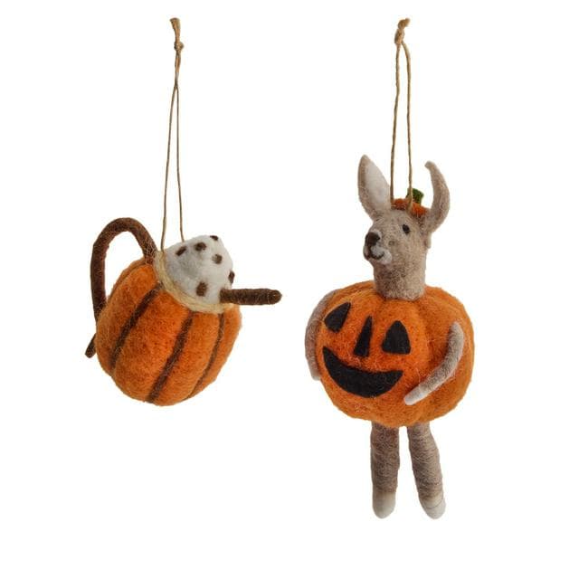 Sainsbury's Home Latte & Rabbit Felt Decoration Assortment - gallery image 1