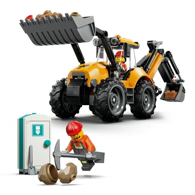 Lego City Yellow Backhoe Loader Tractor Toy 60480 - gallery image 3